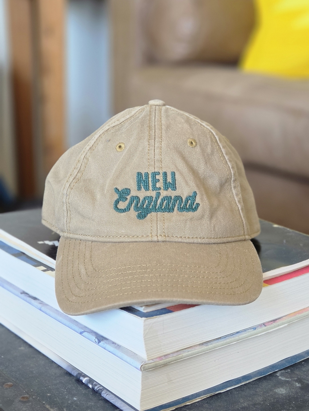 Harding Lane New England Embroidered Tan Baseball Cap